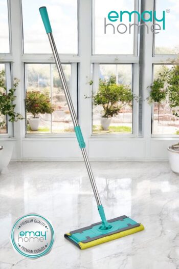 obido Cool Mop Yengeç Mop Temizlik Seti ”Turkuaz” Klipsli Mandallı Mop Çift Taraflı Mikrofiber Bez