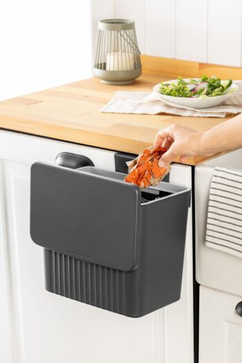 simplicity Tidy Antrasit 8lt Mutfak Tezgah Üstü Ve Dolap Askılı Çöp Kovası