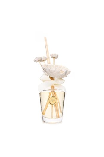 Missi 130 ml Ekru Çiçek Seramik Taş Bambu Çubuklu Black Vanilya Oda Kokusu