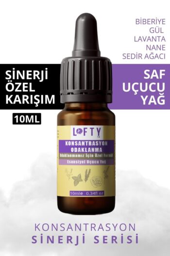 Lofty Konsantrasyon - Odaklanma Sinerji Karışım Esansiyel Uçucu Yağ Buhurdanlık Yağı Aromaterapi Difüzör,