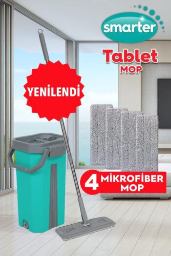 SMARTER Tablet Mop 4 Adet Mikrofiber Mop Paspas Temizlik Seti