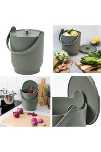 IKEA Çöp Kovası Katlanır Kulplu Kapağı Kenara Sabitlenebilir Polipropilen Plastik Mint Yeşili 4 lt