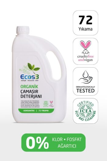 Ecos3 Organik Çamaşır Deterjanı, Vegan Sertifikalı, Ekolojik, Extra Konsantre, 72 Yıkama, 2.5 Lt