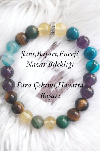 NBS Beautiful Naturel Stones Şans,Başarı,Enerji,Nazar Bilekliği için Şifa Doğal Taş Bileklik AA Kalite