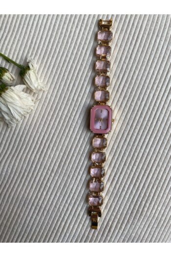 MEshop Sekizgen Kristal Taşlı Swaroski Millenia Prenses Kadın Gül Pembe Kol Saati