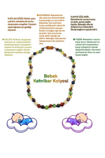 OSMANLI DOĞAL TAŞ Sertifikalı Bebek Kehribar Kolye (KEHRİBAR, YEŞİM, KAPLAN GÖZÜ, KAHVE GÖZ AKİK, KALSİT)