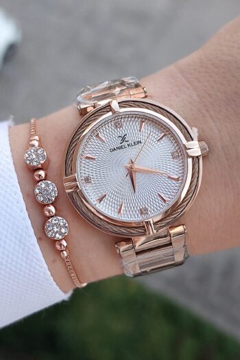 Daniel Klein Rose Gold Çelik Bilezik Kol Saati - Taşlı Bileklik Hediyeli