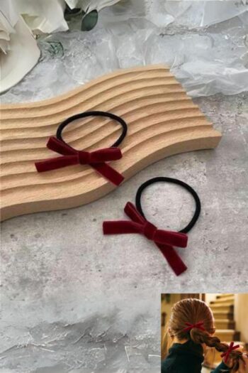 Diloshtrend Design BORDO Kadife Fiyonk model Lastikli Toka 2 Adet