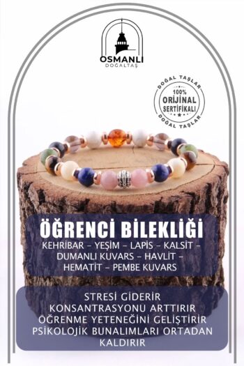 OSMANLI DOĞAL TAŞ Sertifikalı Öğrenci Bilekliği-hafıza Konstrasyon Nazar Isteksizlik Başarı -doğal Taş-8