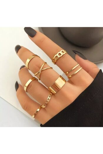 X-Lady Accessories Altın Renk Kadın Gold 10'lu Kombin Yüzük Seti