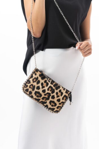 NBİBAGS Leopar Boncuklu Mini Çanta