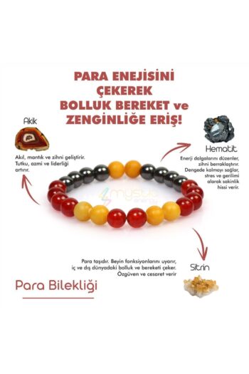 Mystic Energy Sertifikalı Para Bereket Unisex Tılsım Bilekliği |hematit-akik-sitrin | Hediyelik Doğaltaş