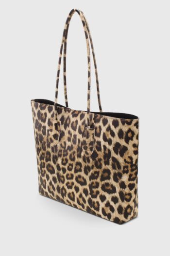 Housebags Leopar Desenli Retro Vintage Shopper Çanta 264