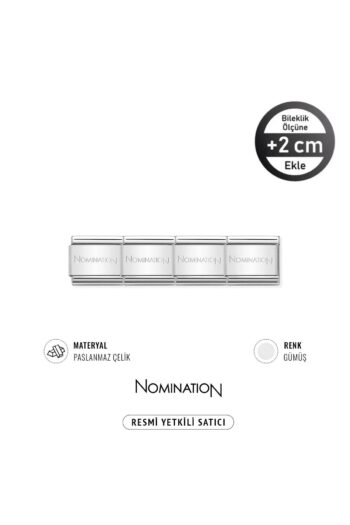 NOMİNATİON Italy Composable Klasik Paslanmaz Çelik Gümüş Rengi Sade 4 Adet Link