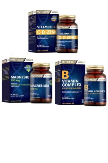 Nutraxin Vitamin Max ( C ,d , Zinc ) 60 Tablet + B Vitamin Complex 60 Tablet + Magnezyum 250mg 60 Tablet