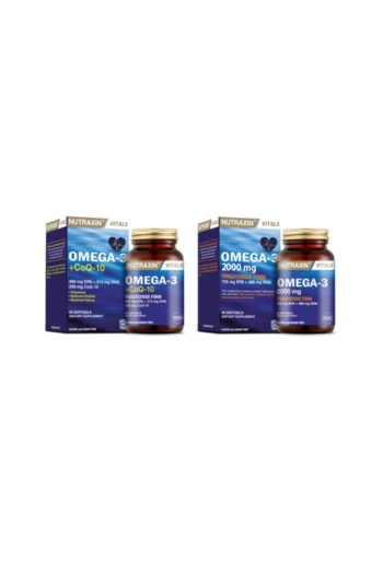 Nutraxin 2'li Balık Yağı Set - Omega 3 2000 Mg 60 Kapsül + Koenzim Q10 Içeren Omega-3 +coq-10 60 Kapsül