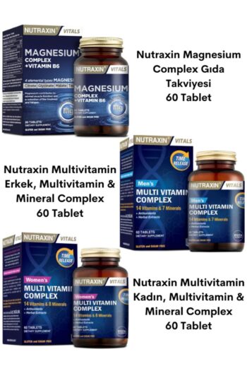 Nutraxin Magnezyum Complex 60 Tablet + Men's & Kadın Multivitamin Mineral Complex 60 Tablet - 3 Ürün