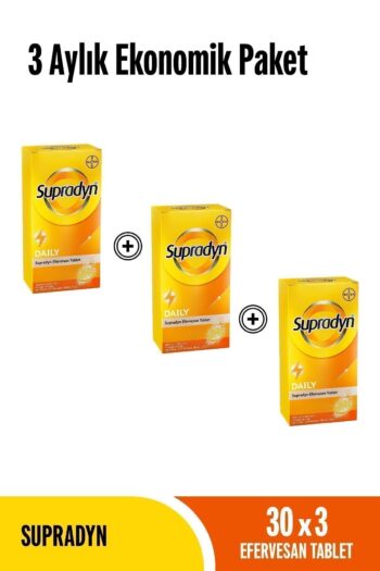 Supradyn 3 Aylık Ekonomik Paket: 3x30 Efervesan Tablet, L Zeytin Polifenolü, Ginseng, Multivitamin