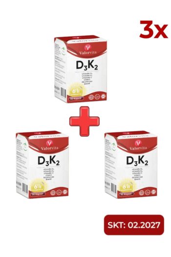 Tabder İlaç ve Kimya San Valorvita D3K2 Complex D3K2 , Çinko , C Vitamini , Selenyum ,Bakır 3'lü