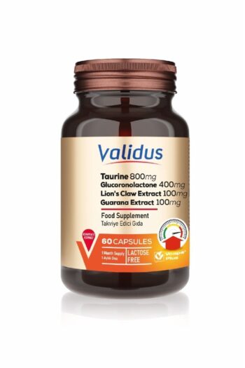 Validus Food Supplements Taurine Glucoronolactone Lion's Claw Extract Guarana Extract 60 Capsules