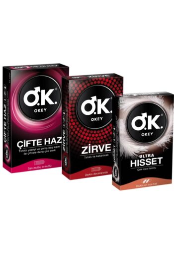 Okey 3 Kutu 3 Çeşit Prezervatif Çifte Haz Zirve Ultra Hisset