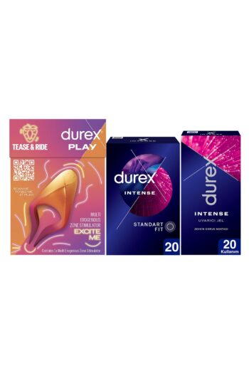 Durex Çoklu Erojen Bölge Uyarıcı+ Intense Uyarıcı Jelli &Tırtıklı Prezervatif 20li+ Intense Jel 10ml
