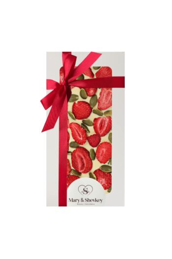 mary&shevkey luxury chocolates Beyaz Çikolata Çilek (FREEZE DRİED) Meyveli Premium Sevgililer Günü Hediye Gurme Çikolata 115gr
