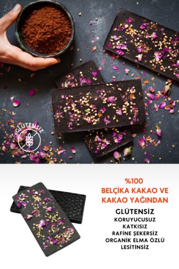 Genel Markalar Güllü Artizan Vegan Glutensiz Rafine Şekersiz %70 Bitter Belçika Çikolatası (115 GR)