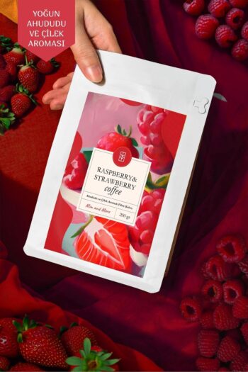 Mim and More Raspberry & Strawberry Coffee - Ahududu Ve Çilek Aromalı Kahve Filtre Kahve, 200 gr