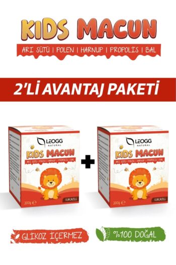 Leogg Natural 2'li Kids Macun Çocuklar Için Özel Arı Sütü, Pekmez, Bal, Propolis, Polen Ve Kakaolu