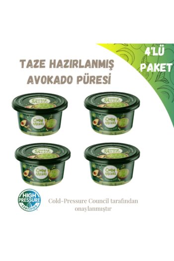 ONLY FRESH Avokado Püresi Yemeye Hazır Soğuk Sıkım 4 Kap 800gr