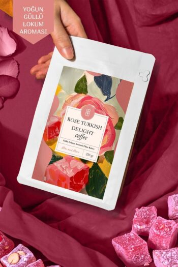 Mim and More Rose Turkish Delight Coffee - Güllü Lokum Aromalı Kahve Çekirdek Kahve, 200 gr
