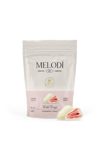 Melodi Çikolata Beyaz Çikolata Kaplı Çilek Draje 80g