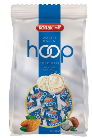 KONAK Hoop Gofret Tüm Badem Dolgulu Hindistan Cevizi Topları 250gr