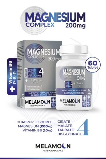 Melamoon Magnezyum Kompleks Ve Vitamin B6 (p-5-p) (bisglisinat,malat,taurat,sitrat) 60 Tablet