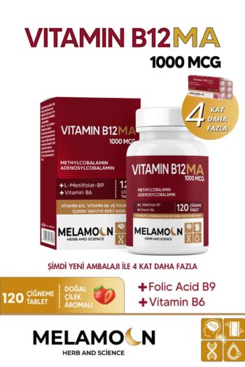 Melamoon B12, B6 Ve Folik Asit: Sinir Sistemi, Kan Oluşumu Desteği 1000mcg 120 Tablet