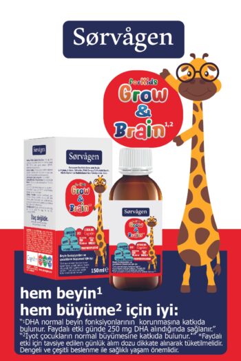 Sorvagen Grow&Brain L-arjinin, Sitikolin, Fosfatidilserin, DHA Omega 3, B12, L- lizin, Multi Vitamin