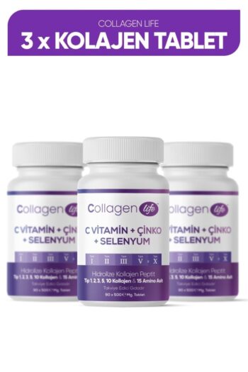 Collagen Life 5 Tip Kolajen Tip 1 Tip 2 Tip 3 Tip 5 Tip 10 ( Selenyum , C Vitamini Ve Çinko ) 3 Adet