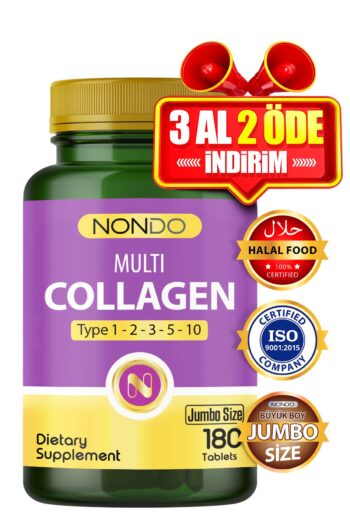 Nondo Multi Kolajen 180 Tablet (jumbo Boy 5 Çeşit Kolajen Tip 1-2-3-5-10 Hyalüronik Asit Çinko )