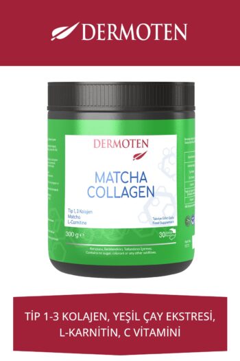 Dermoten Matcha Kolajen (tip 1, Tip 3 Kolajen, Matcha, L-karnitin) 30 X 10.000 Mg Toz Kolajen