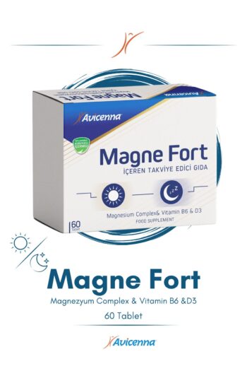 Avicenna Magne Fort 60 Tablet - Magnezyum Malat, Sitrat Ve Bisglisinat Kompleks, B6 Ve D3 - Gece Gündüz