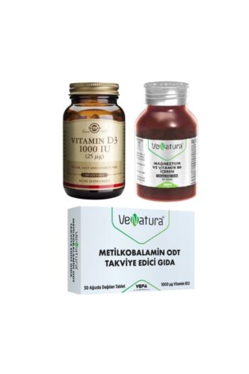 Venatura Magnezyum Ve B6 Vitamini 60 Tablet+b12 Vitamini Metilkobalamin 30 T. +solgar D3 Vitamini 100 Kapsül