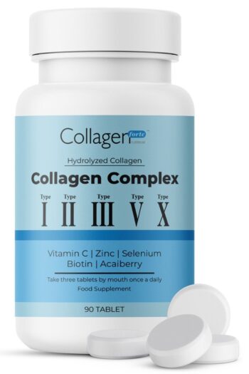Collagen Forte Platinum 5 Tip Kolajen Complex Tip 1,2,3,5 Ve Tip 10 Biotin, Çinko, Selenyum, Vitamin C & Açai, 90 Tablet
