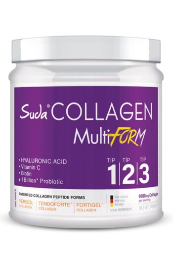 Suda Collagen Multiform Kolajen Aromasız 300gr - 9600 mg Hidrolize Collagen Peptit - Tip1,Tip2,Tip3