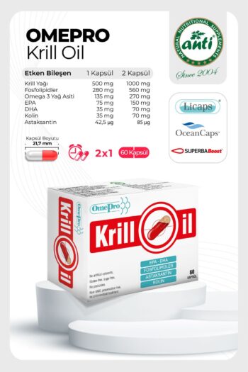 anti Krill Yağı Krill Oil Omepro® Krill Yağı 60 Kapsül