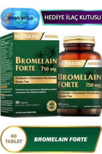 Nutraxin Bromelain Forte 750 Mg-(Probiyotik-Krom Pikolinat-Yeşil Çay) Hediyeli 60 Adet Tablet