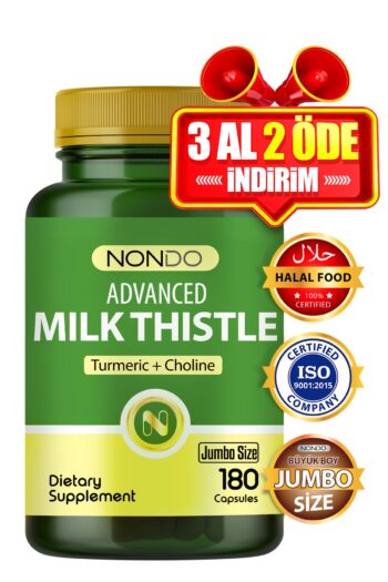 Nondo Milk Thistle 180 Kapsül Jumbo Boy ( Deve Dikeni, Enginar, Slibin, Kolin, Zerdeçal, Magnezyum)
