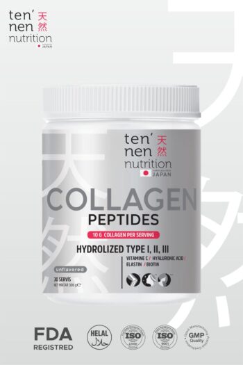 Tennen Nutrition Tip 1-2-3 Collagen, Hyaluronik Asit, Biotin, Vitamin C, Elastin, Saf Doğal Hidrolize Kolajen, 306gr