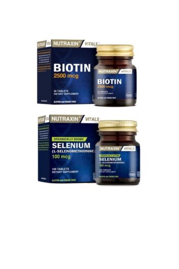 Nutraxin Vitals Biotin 2500 Mcg 50 Tablet + Selenium 100 Mcg 100 Tablet