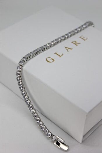 GLARE JEWELRY Gümüş Pırlanta Montür Ithal Su Yolu Bileklik 3 Mm